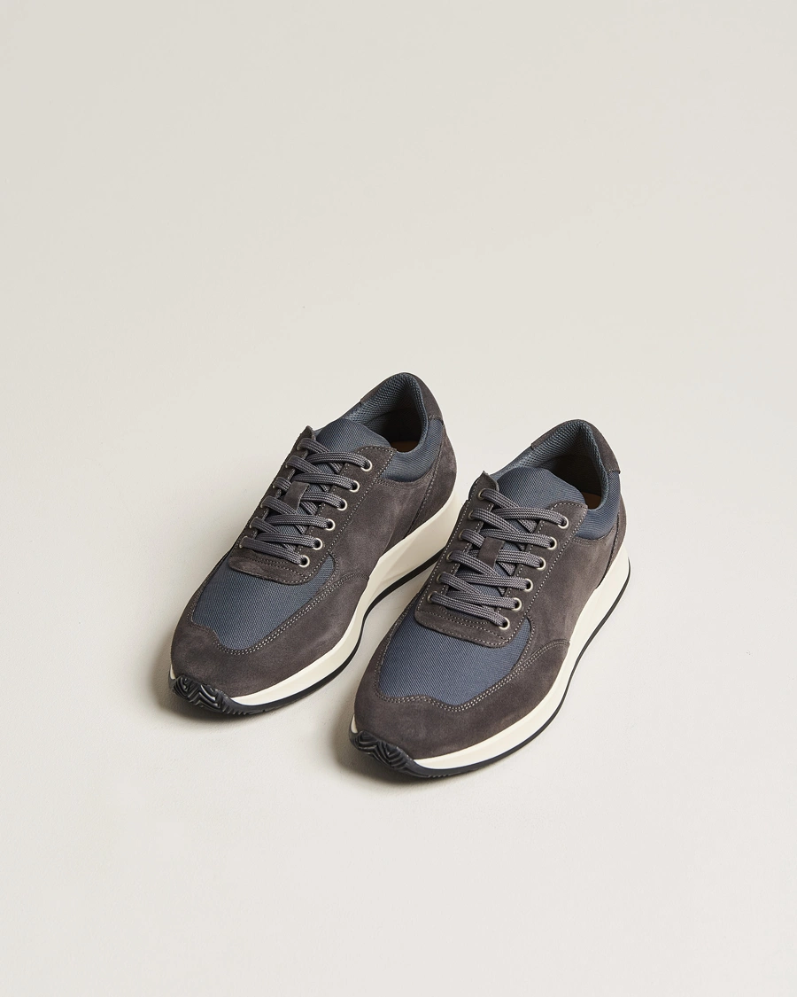 Mies |  | Myrqvist | Stensund Running Sneaker Dark Grey Suede