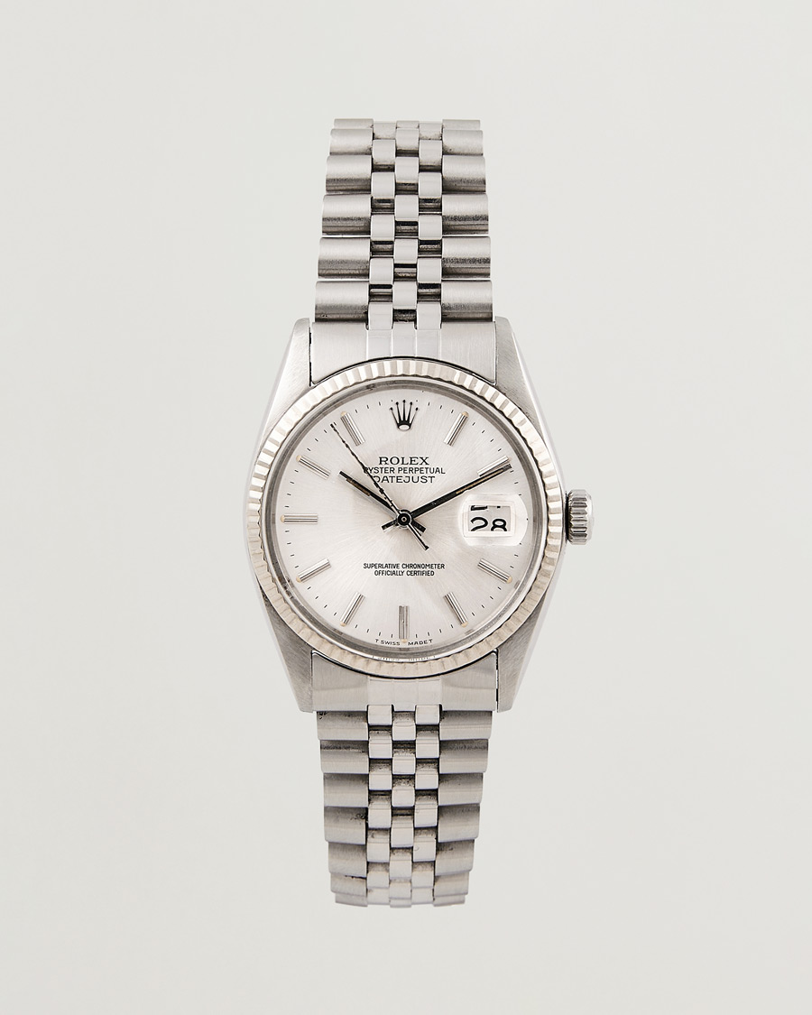 Mies | Rolex Pre-Owned Datejust 16014 Jubilee Steel White Steel Silver | Rolex Pre-Owned | Datejust 16014 Jubilee Steel White Steel Silver