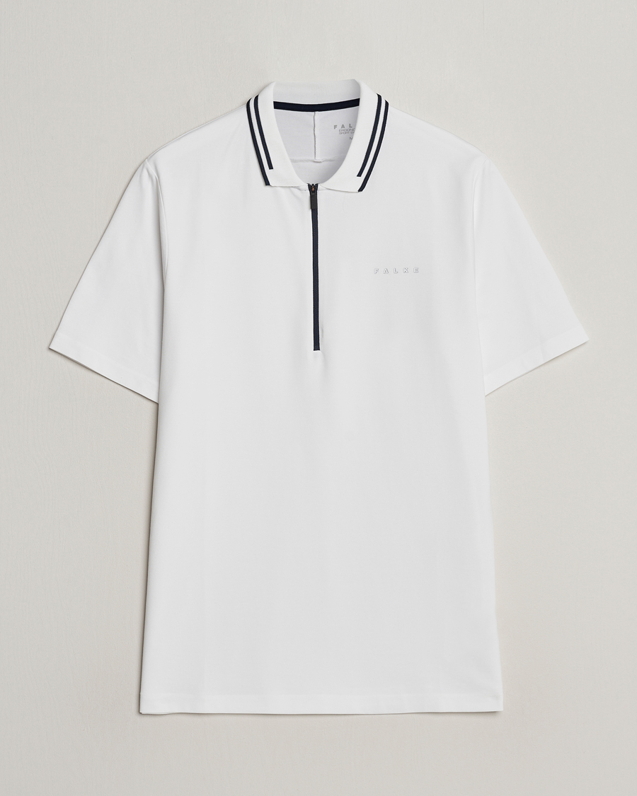 Mies | Pikeet | Falke Sport | Falke Zip Polo Shirt White