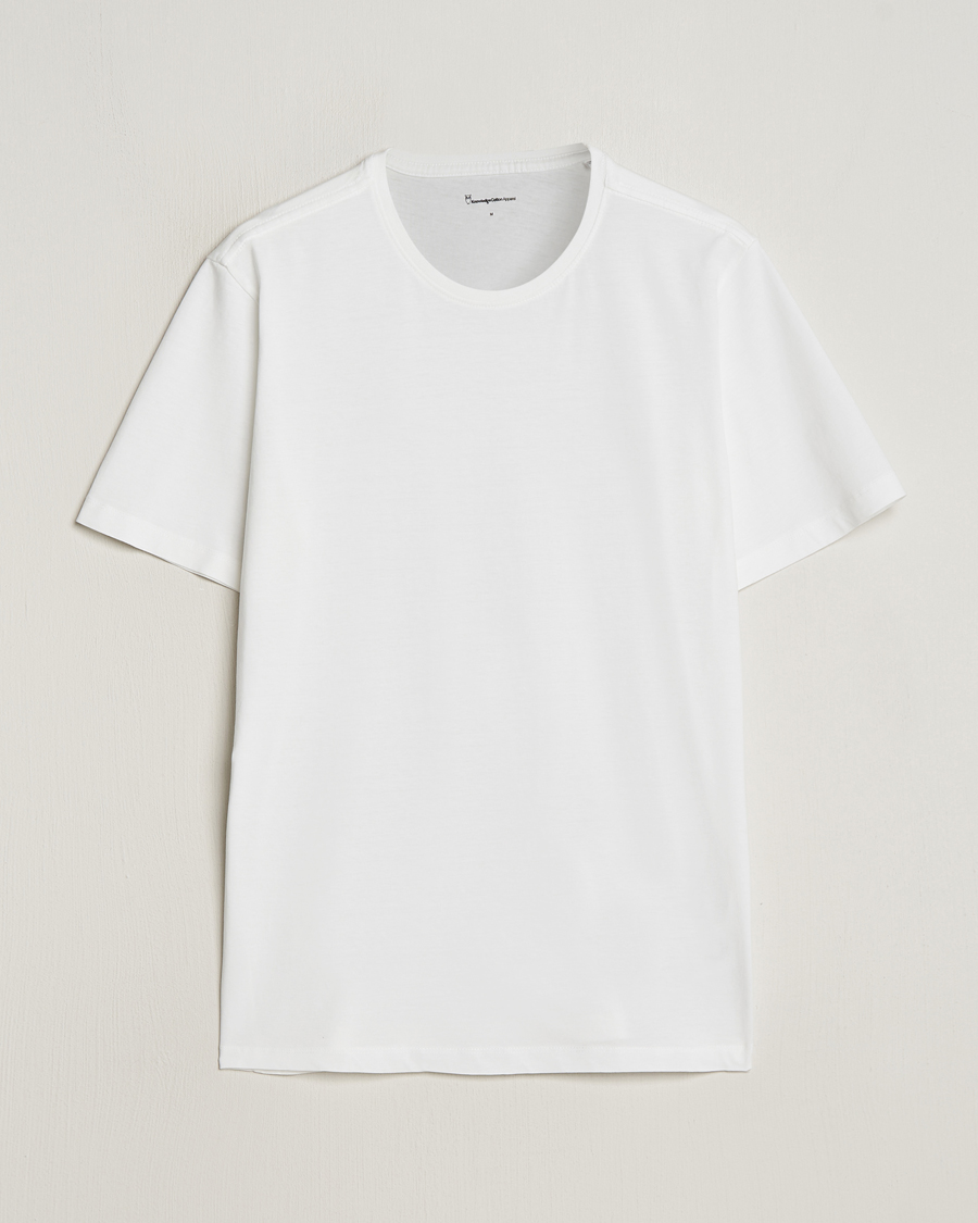 Mies | T-paidat | KnowledgeCotton Apparel | Agnar Basic T-Shirt Bright White