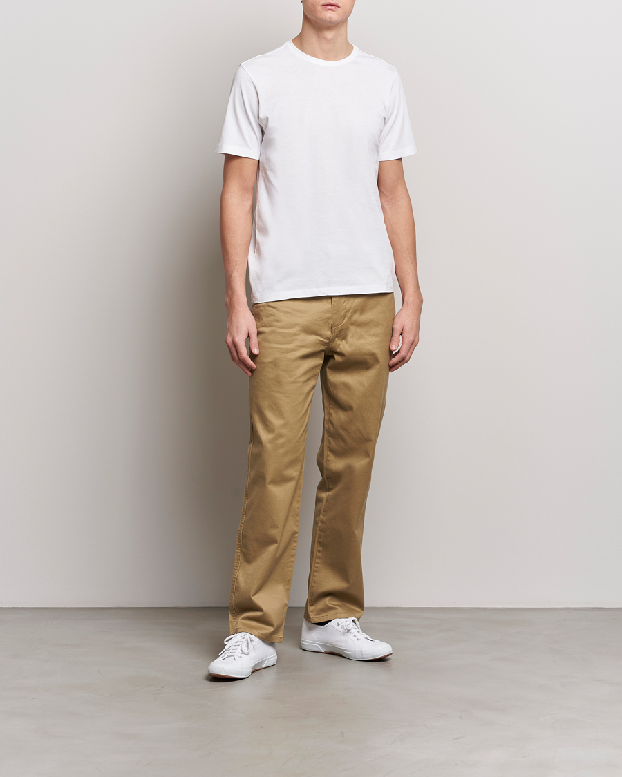 Mies | T-paidat | KnowledgeCotton Apparel | Agnar Basic T-Shirt Bright White