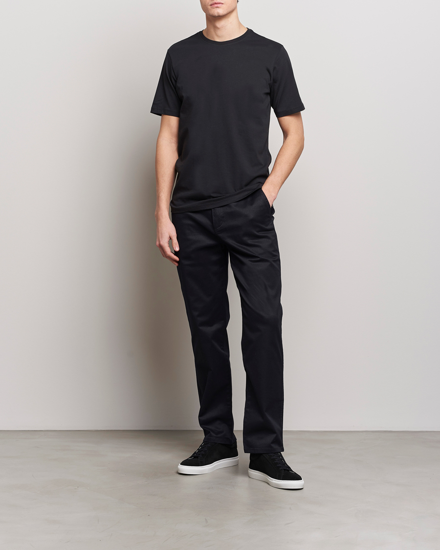 Mies | T-paidat | KnowledgeCotton Apparel | Agnar Basic T-Shirt Jet Black
