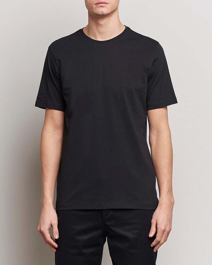 Mies | T-paidat | KnowledgeCotton Apparel | Agnar Basic T-Shirt Jet Black