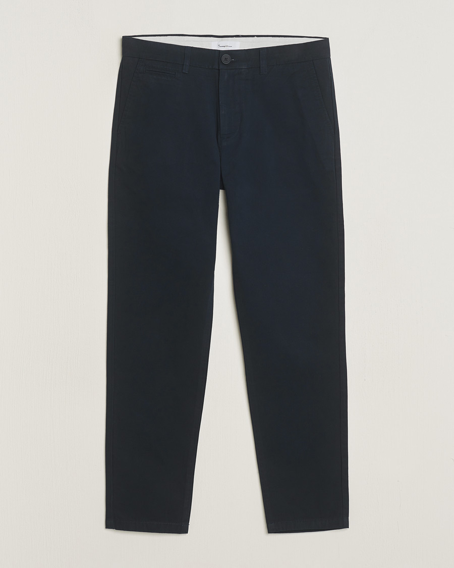 Mies | Housut | KnowledgeCotton Apparel | Chuck Regular Cotton Twill Chino Total Eclipse