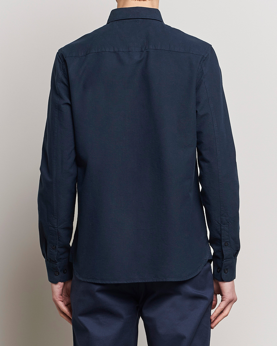 Mies | Kauluspaidat | KnowledgeCotton Apparel | Harald Small Owl Regular Oxford Shirt Total Eclipse