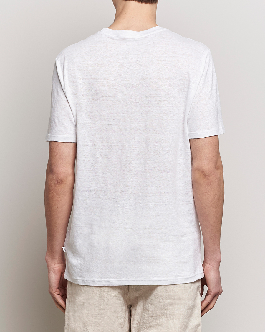 Mies | T-paidat | KnowledgeCotton Apparel | Organic Linen T-Shirt Bright White