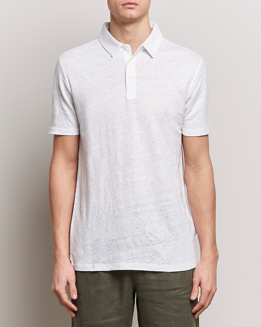 Mies | Pikeet | KnowledgeCotton Apparel | Regular Linen Polo Bright White