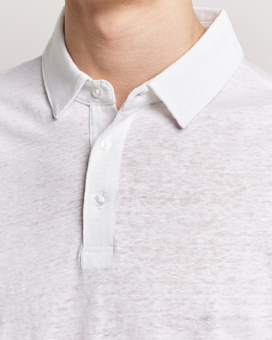Mies | Pikeet | KnowledgeCotton Apparel | Regular Linen Polo Bright White