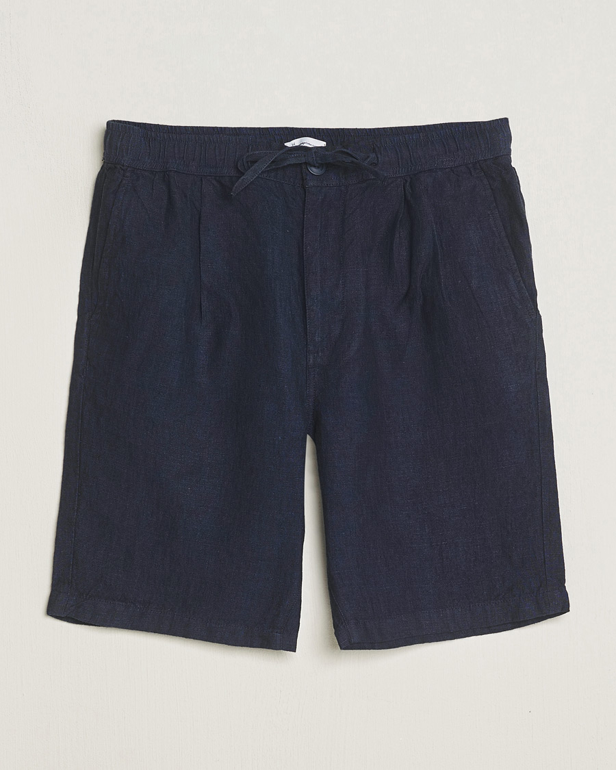 Mies | Shortsit | KnowledgeCotton Apparel | Loose Linen Shorts Total Eclipse