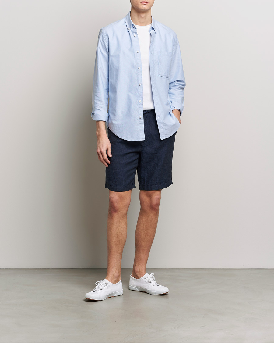 Mies | Shortsit | KnowledgeCotton Apparel | Loose Linen Shorts Total Eclipse
