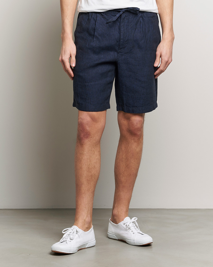 Mies | Shortsit | KnowledgeCotton Apparel | Loose Linen Shorts Total Eclipse