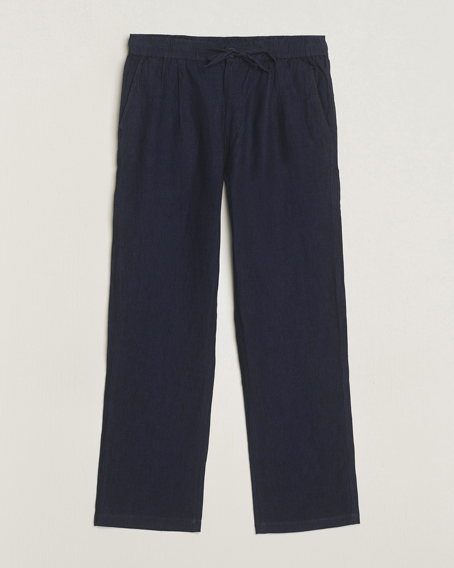 Mies | Housut | KnowledgeCotton Apparel | Loose Linen Pants Total Eclipse