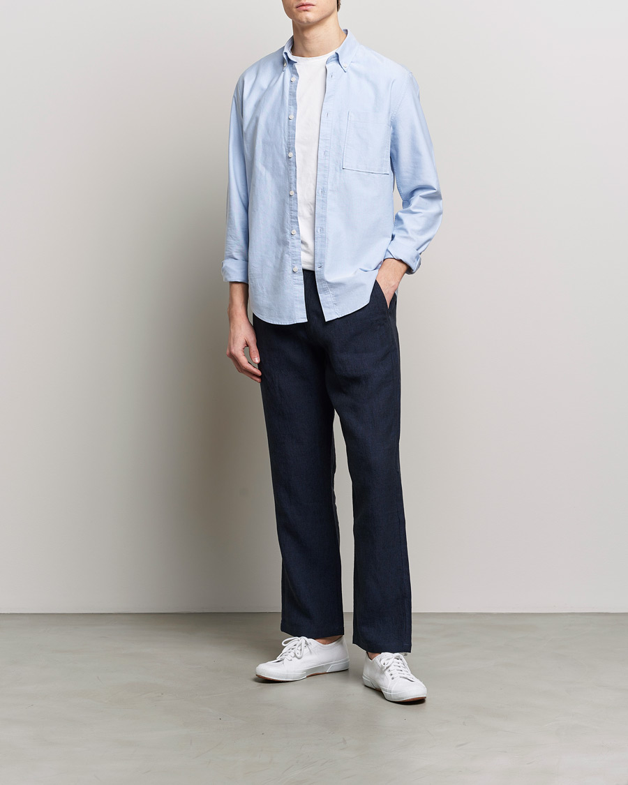 Mies | Housut | KnowledgeCotton Apparel | Loose Linen Pants Total Eclipse