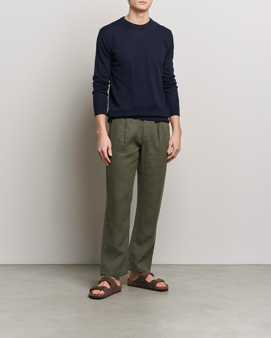 Mies | Housut | KnowledgeCotton Apparel | Loose Linen Pants Burnt Olive