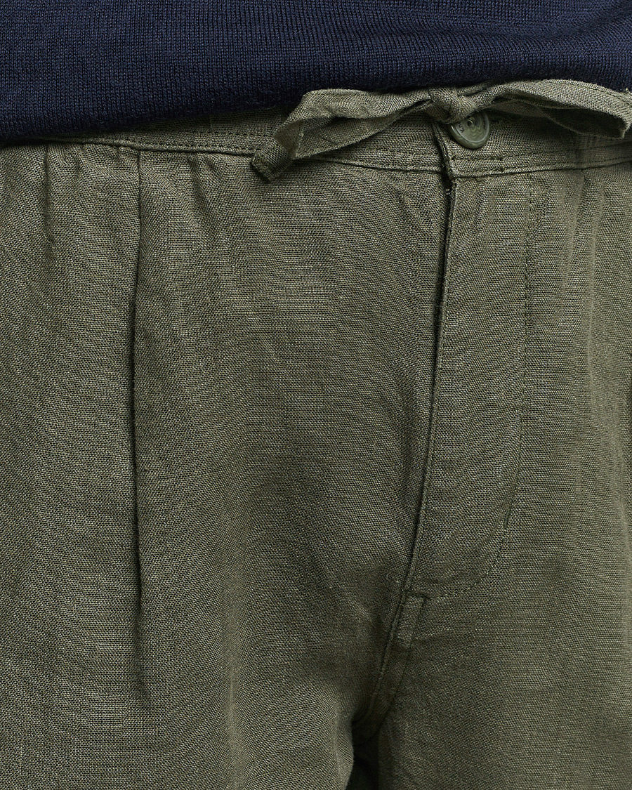 Mies | Housut | KnowledgeCotton Apparel | Loose Linen Pants Burnt Olive