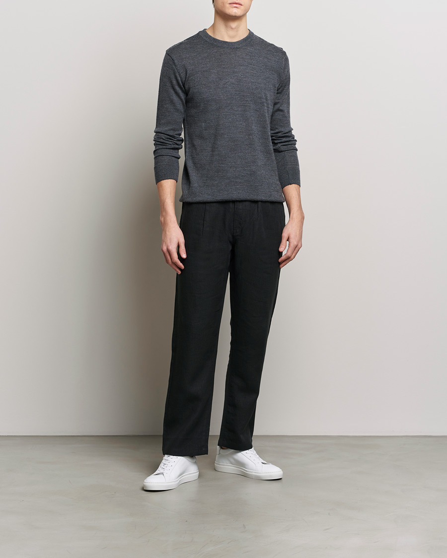 Mies | Housut | KnowledgeCotton Apparel | Loose Linen Pants Black