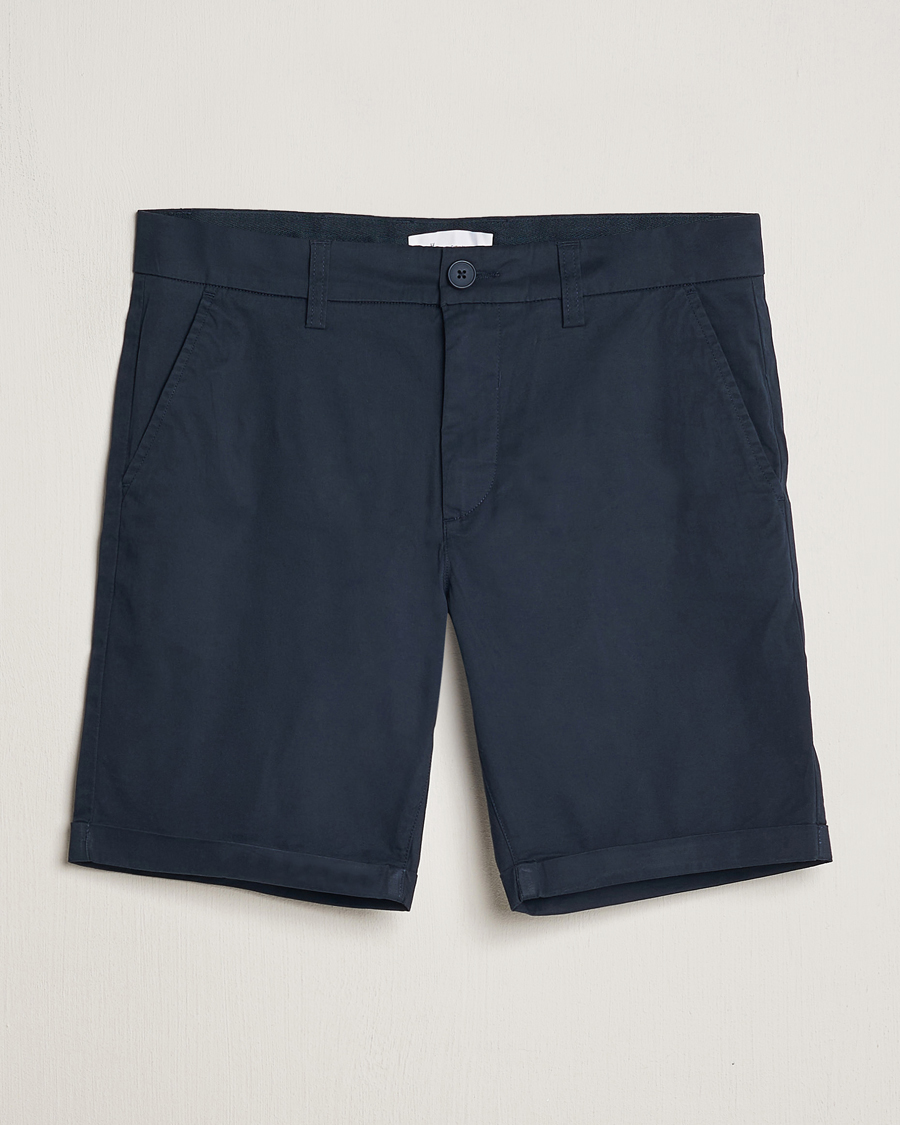 Mies | Shortsit | KnowledgeCotton Apparel | Regular Chino Poplin Shorts Total Eclipse