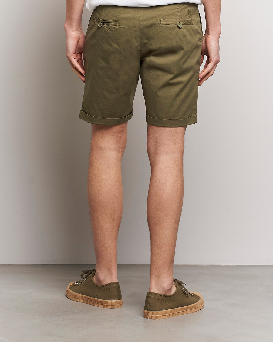Mies | Shortsit | KnowledgeCotton Apparel | Regular Chino Poplin Shorts Burned Olive