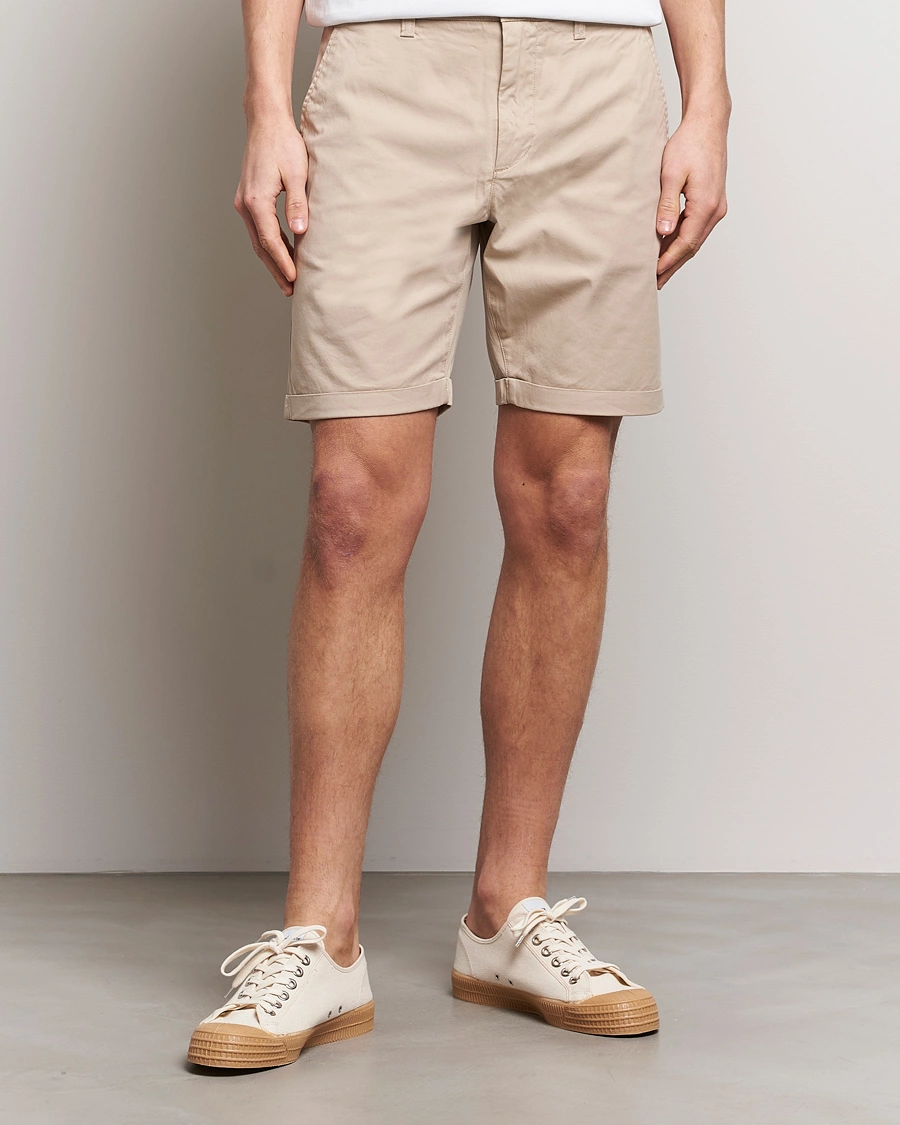 Mies | Shortsit | KnowledgeCotton Apparel | Regular Chino Poplin Shorts Light Feather Grey