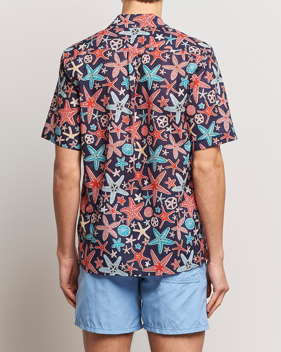 Mies | Kauluspaidat | Vilebrequin | Charli Cotton/Linen Short Sleeve Shirt Bleu Marine