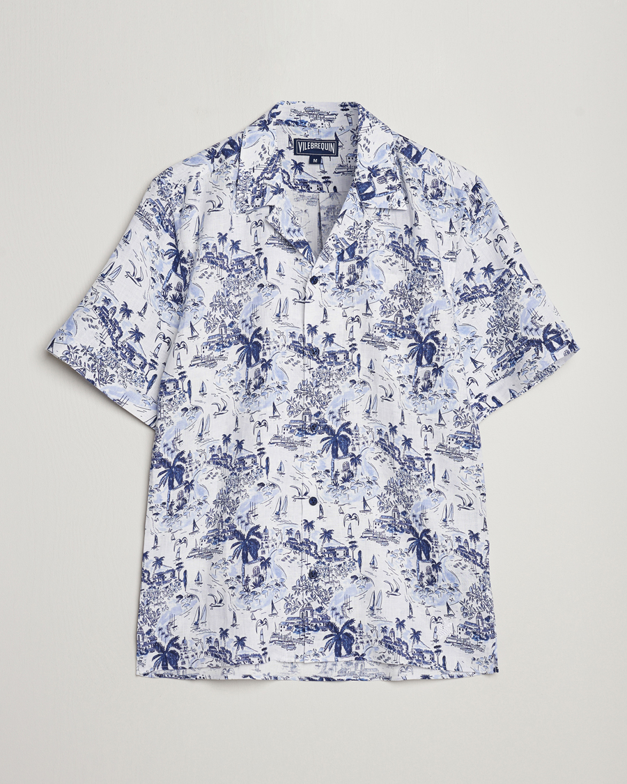 Mies |  | Vilebrequin | Charli Riviera Linen Short Sleeve Shirt Encre