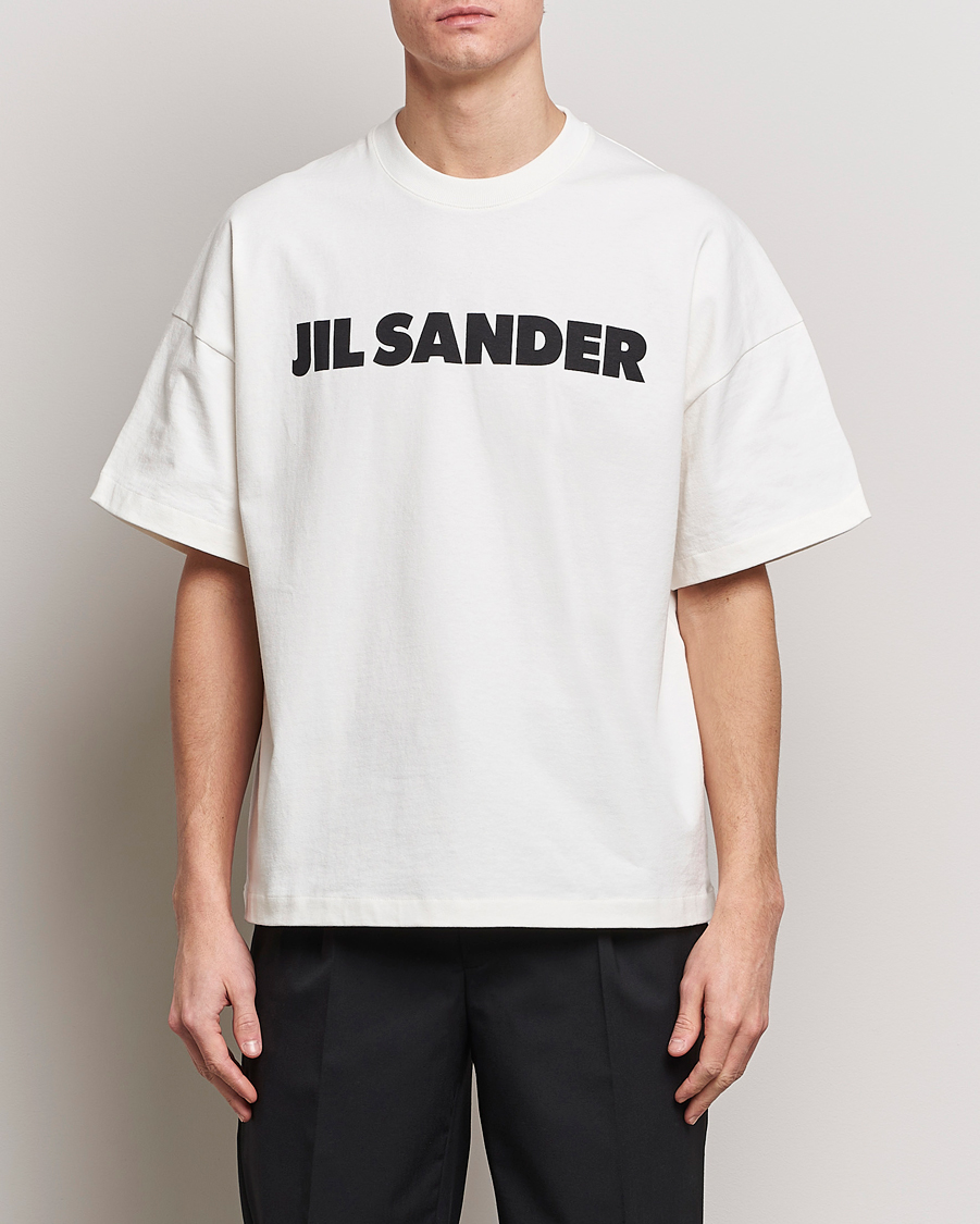 Mies | Jil Sander | Jil Sander | Round Collar Logo T-Shirt White