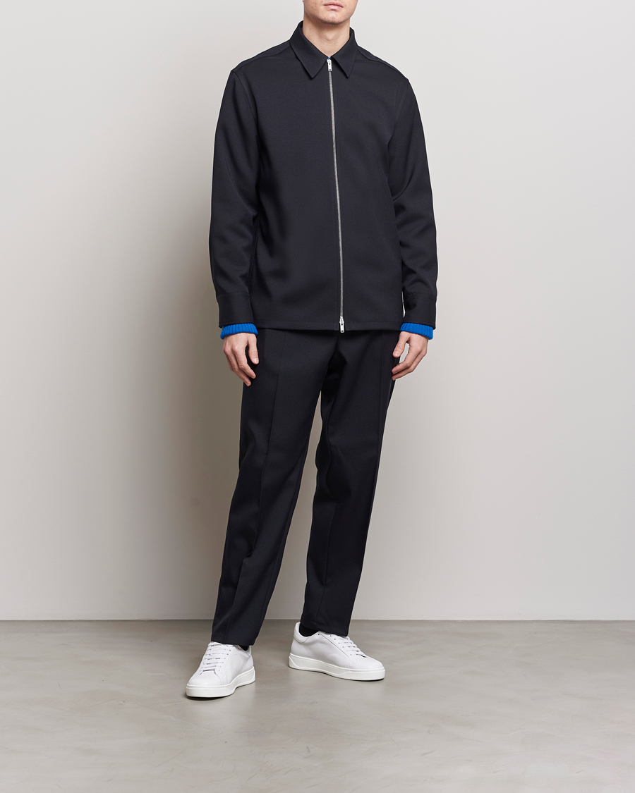 Mies | Kauluspaidat | Jil Sander | Full Zip Overshirt Midnight