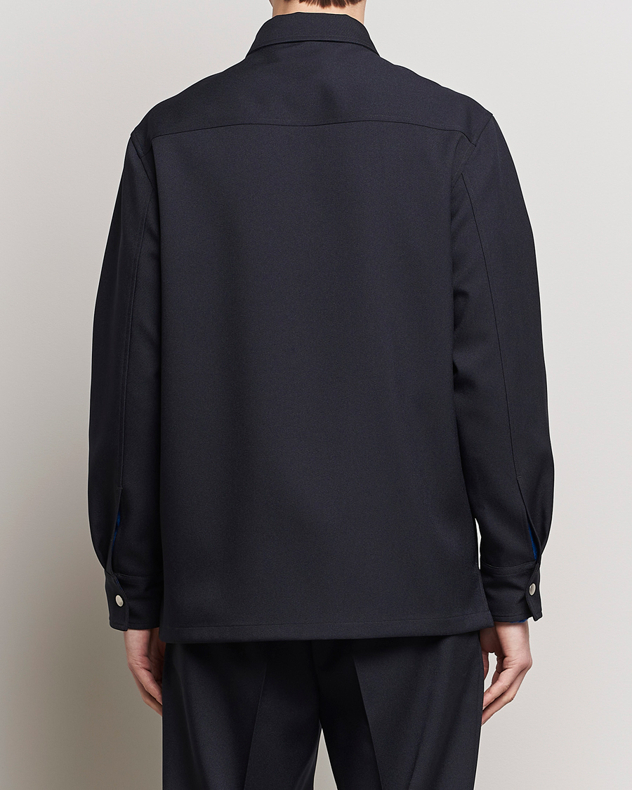 Mies | Kauluspaidat | Jil Sander | Full Zip Overshirt Midnight