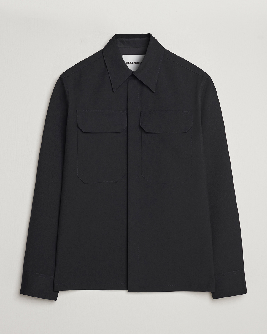 Mies | Kauluspaidat | Jil Sander | Double Pocket Overshirt Black