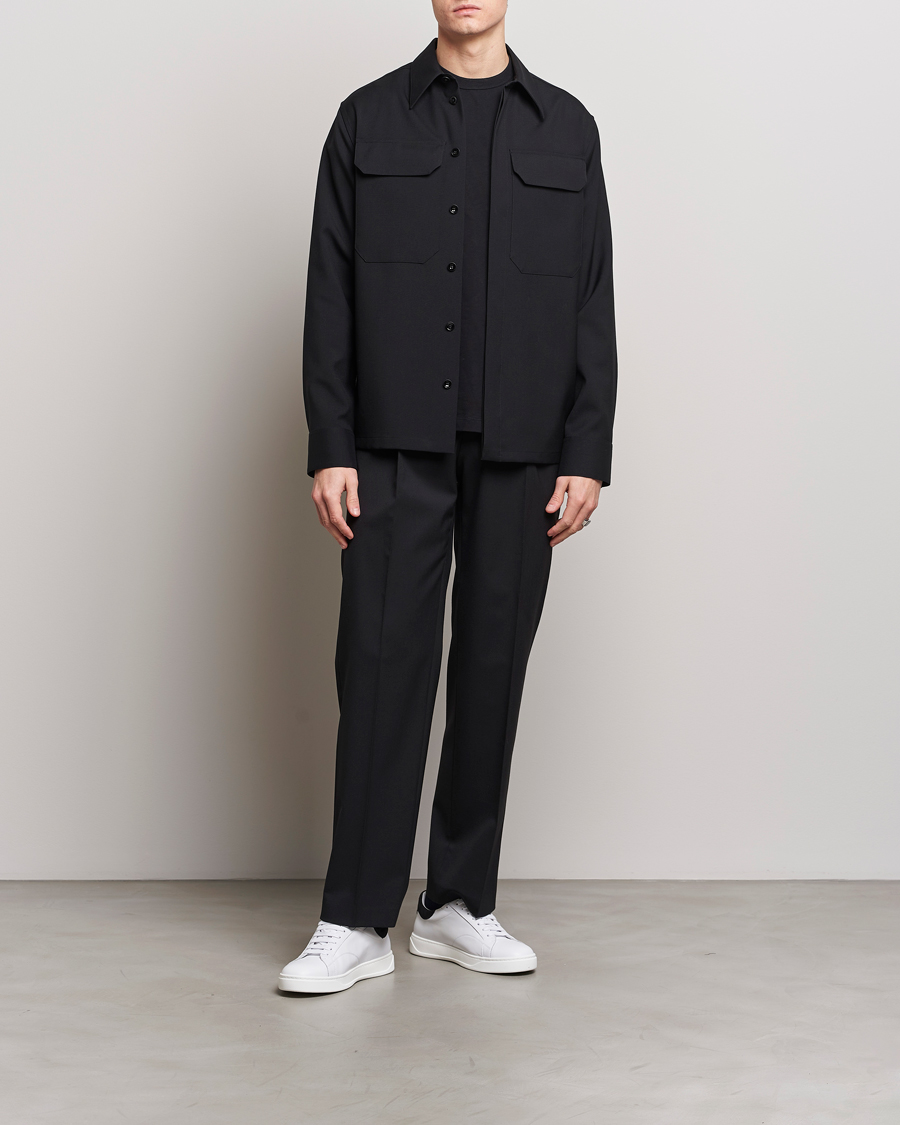Mies | Kauluspaidat | Jil Sander | Double Pocket Overshirt Black