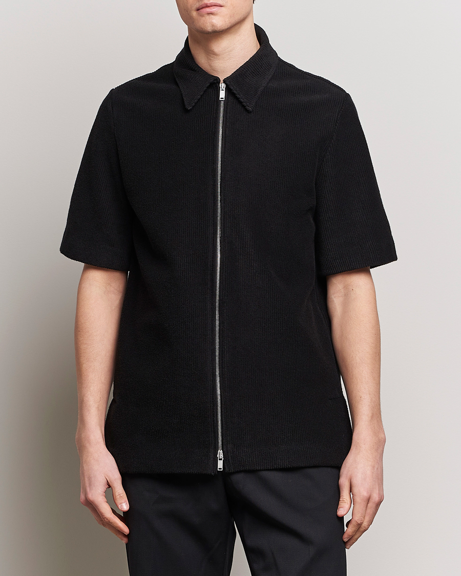 Mies | Kauluspaidat | Jil Sander | Full Zip Camp Shirt Black
