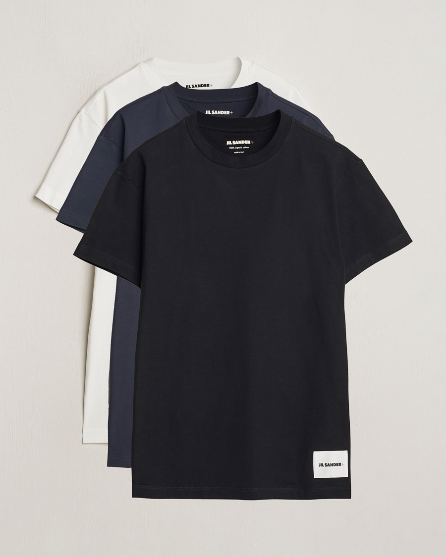 Mies | T-paidat | Jil Sander | 3-Pack Short Sleeve T-Shirts White/Navy/Black