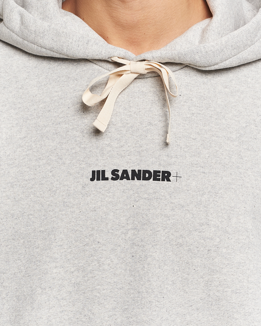 Mies | Puserot | Jil Sander | Small Logo Cotton Hoodie Light Grey