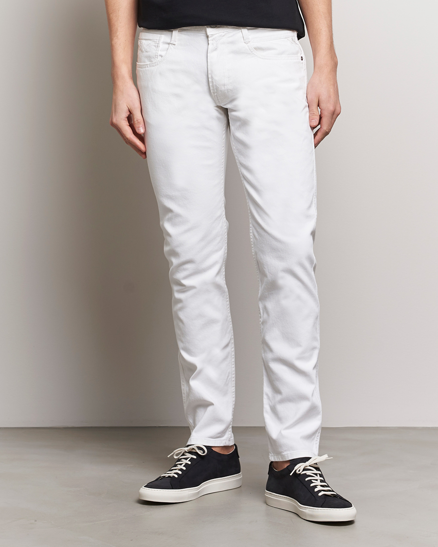 Mies | Farkut | Replay | Anbass Powerstretch Jeans White