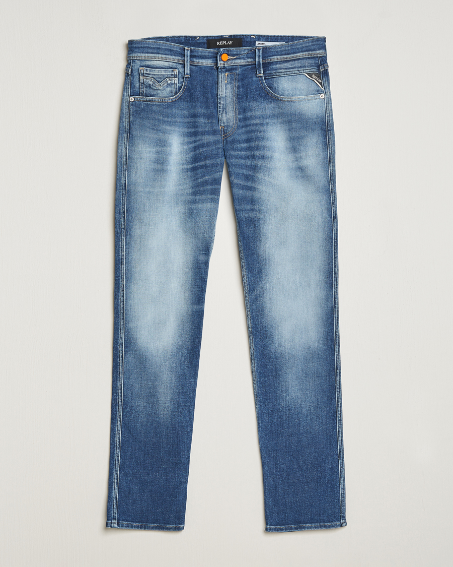 Mies |  | Replay | Anbass Stretch Jeans Medium Blue