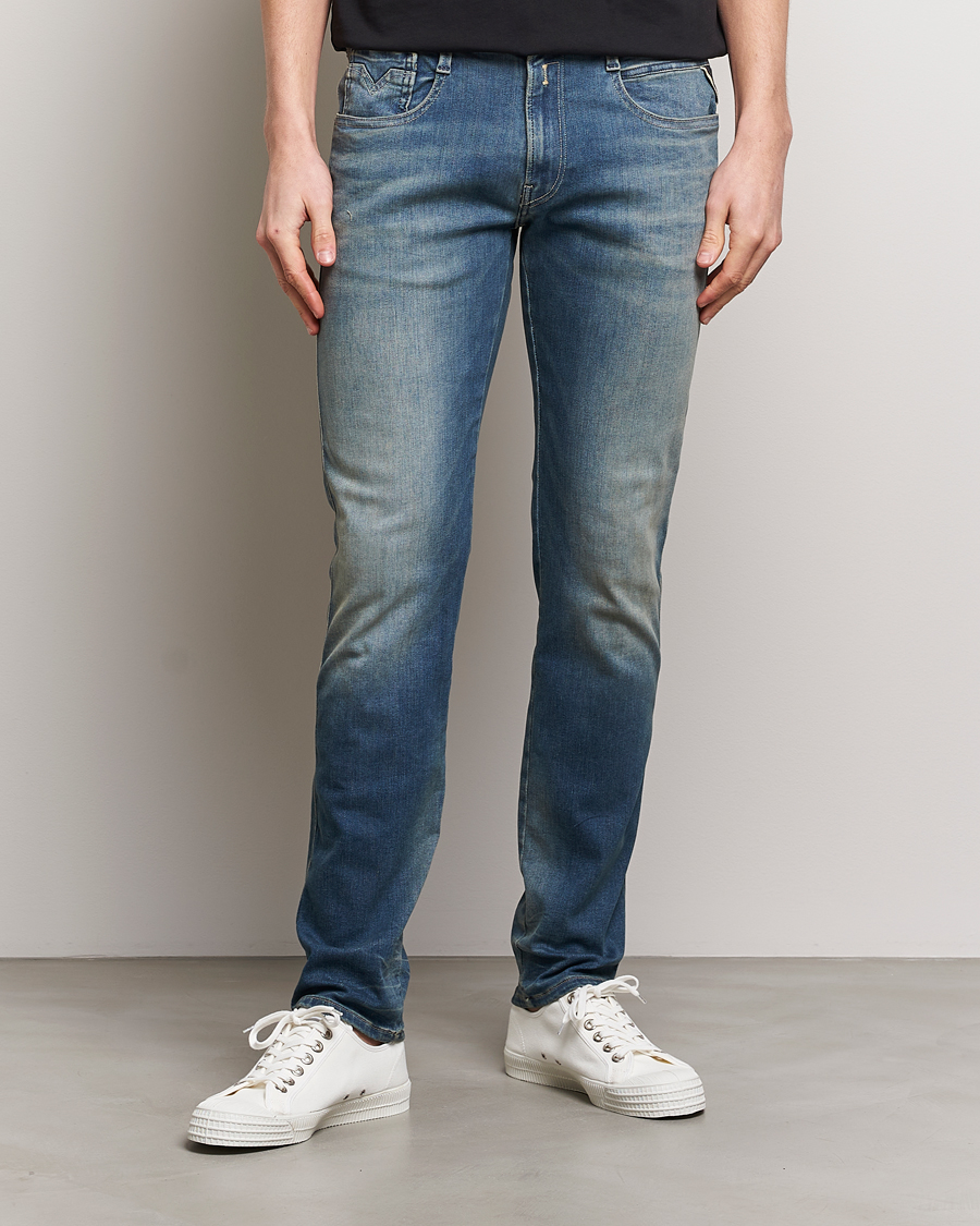 Mies |  | Replay | Anbass Hyperflex Dust Wash Jeans Medium Blue