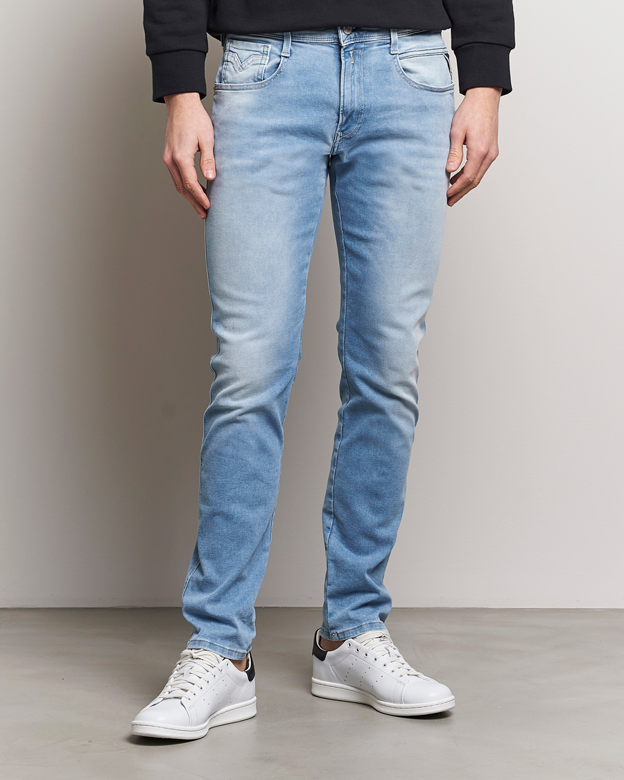 Mies |  | Replay | Anbass Hyperflex Re-Used Jeans Medium Blue