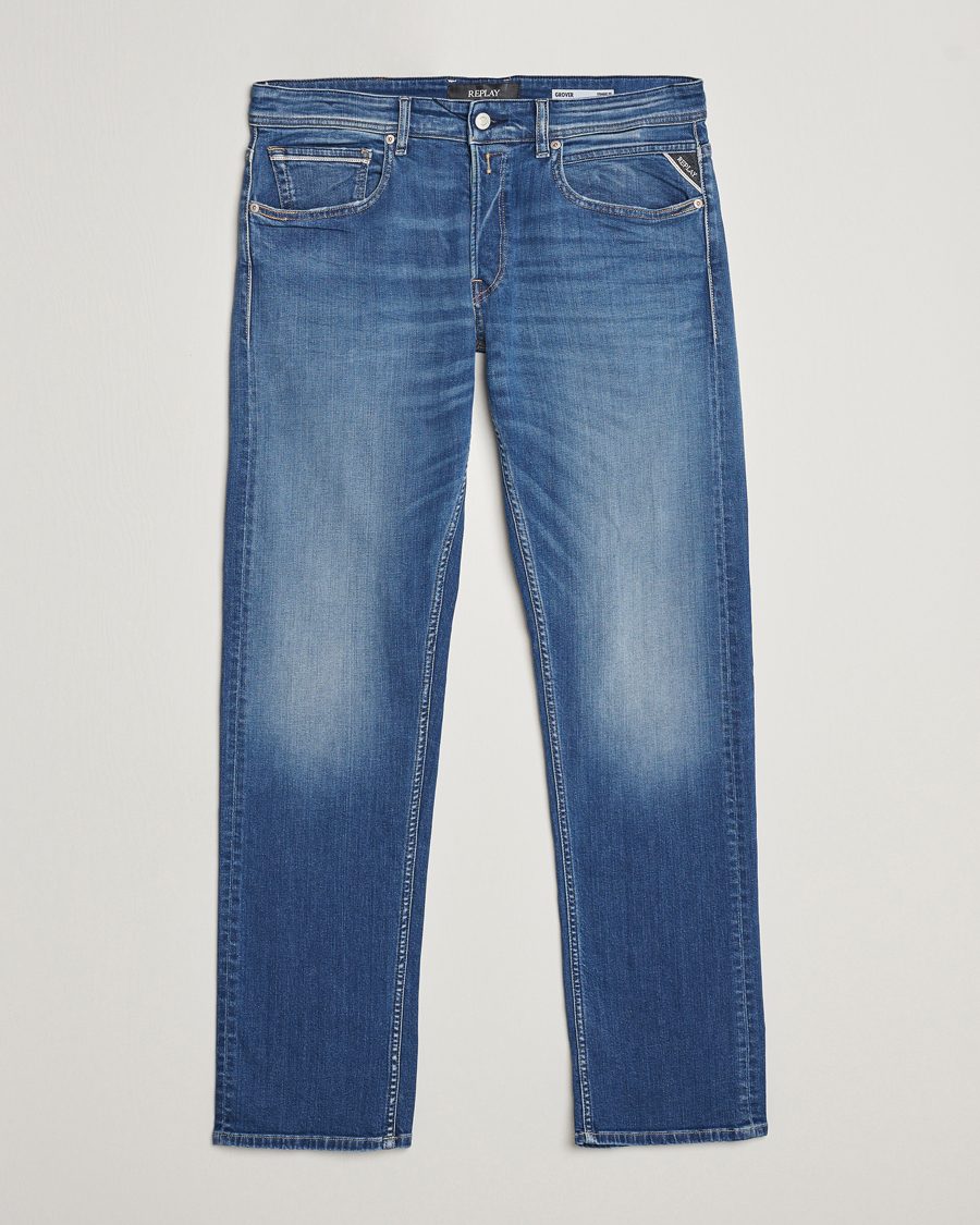 Mies | Farkut | Replay | Grover Straight Fit Stretch Jeans Medium Blue