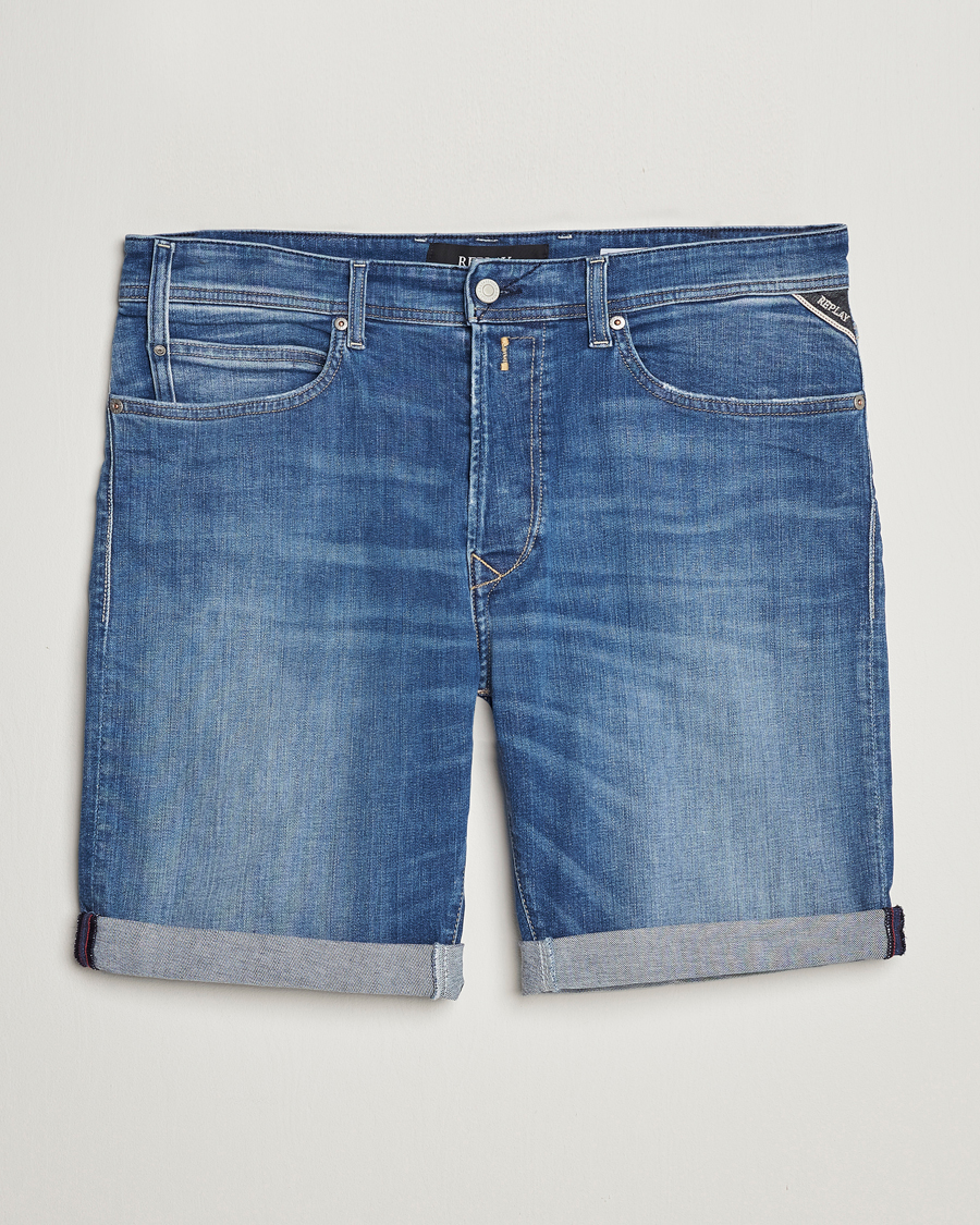Mies | Shortsit | Replay | RBJ981 Super Stretch Bio Denim Shorts Medium Blue