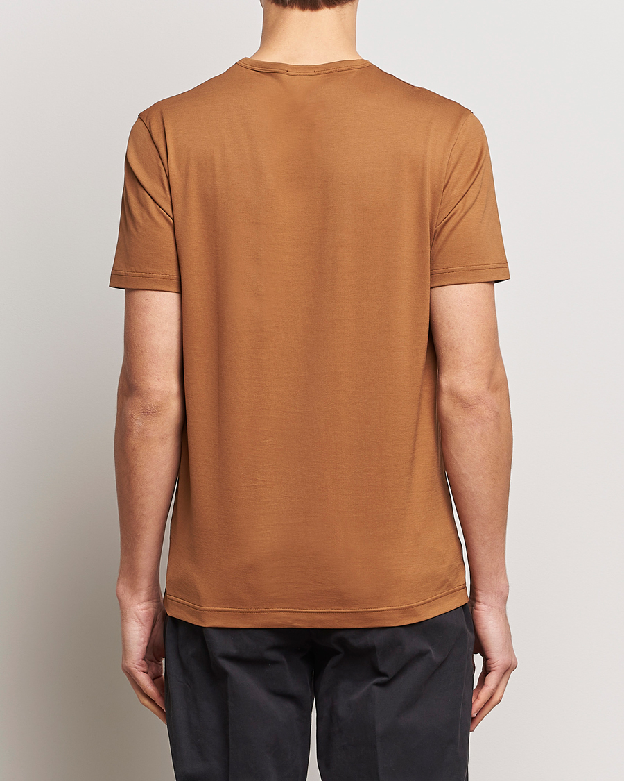 Mies | T-paidat | Sunspel | Crew Neck Cotton Tee Dark Camel