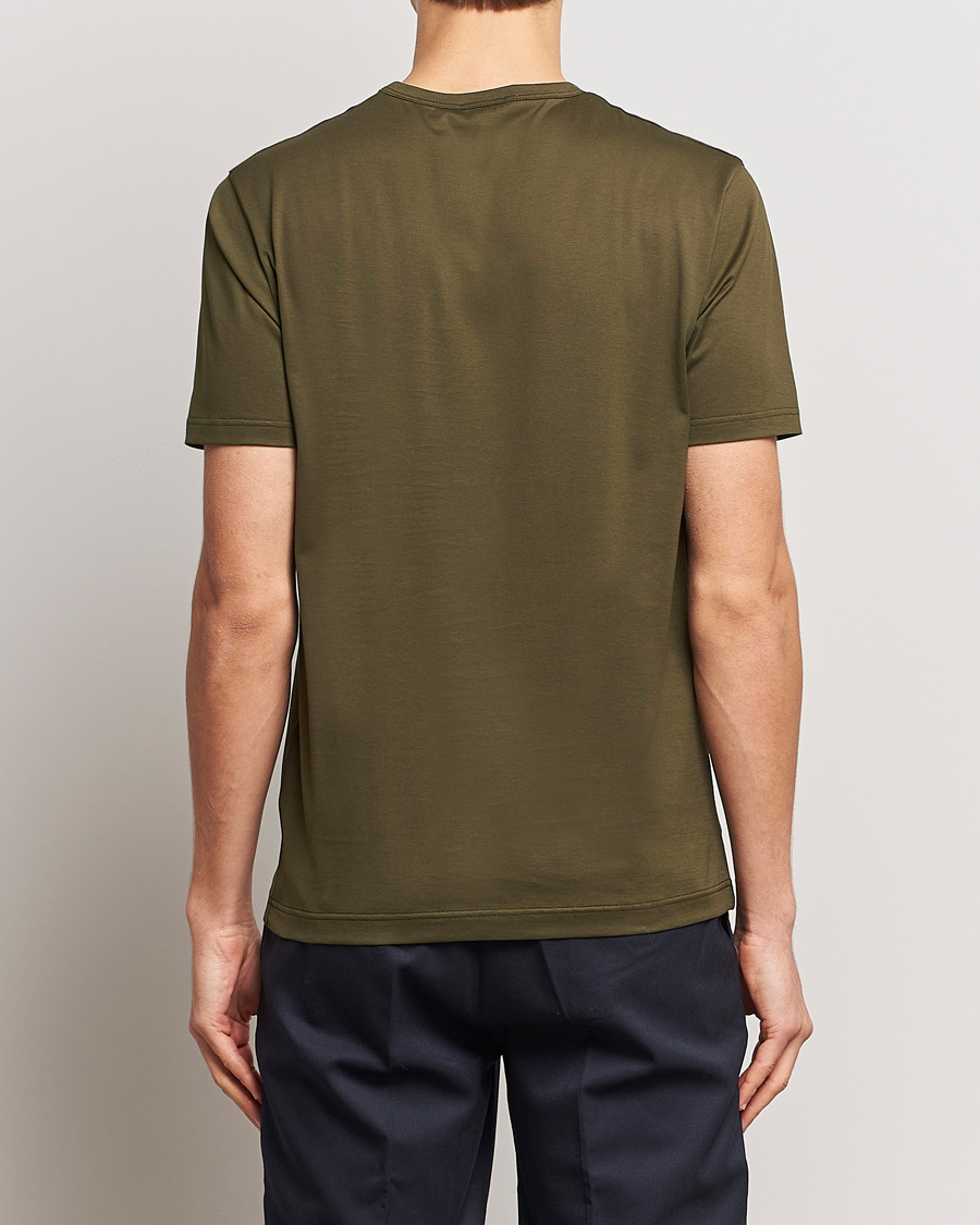 Mies | T-paidat | Sunspel | Crew Neck Cotton Tee Dark Olive