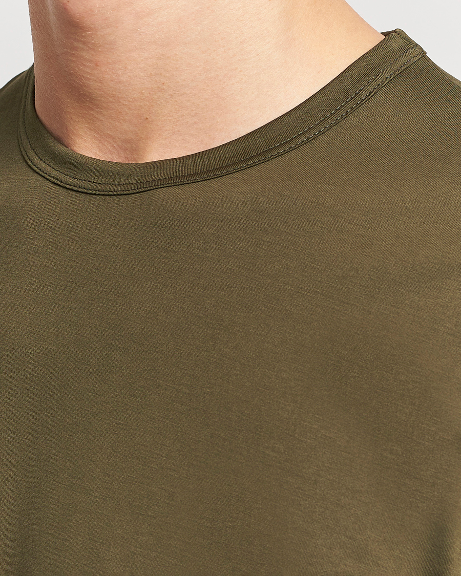Mies | T-paidat | Sunspel | Crew Neck Cotton Tee Dark Olive