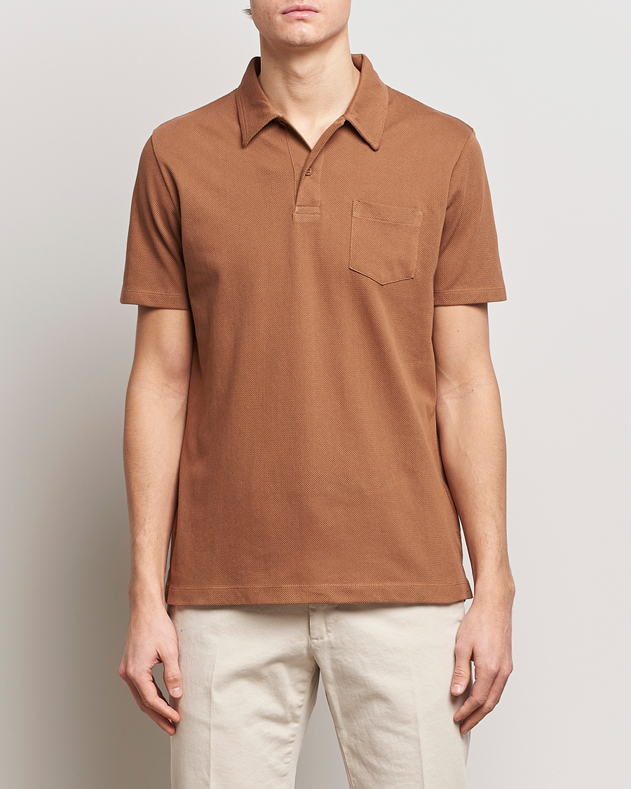 Mies | Alennusmyynti vaatteet | Sunspel | Riviera Polo Shirt Dark Camel