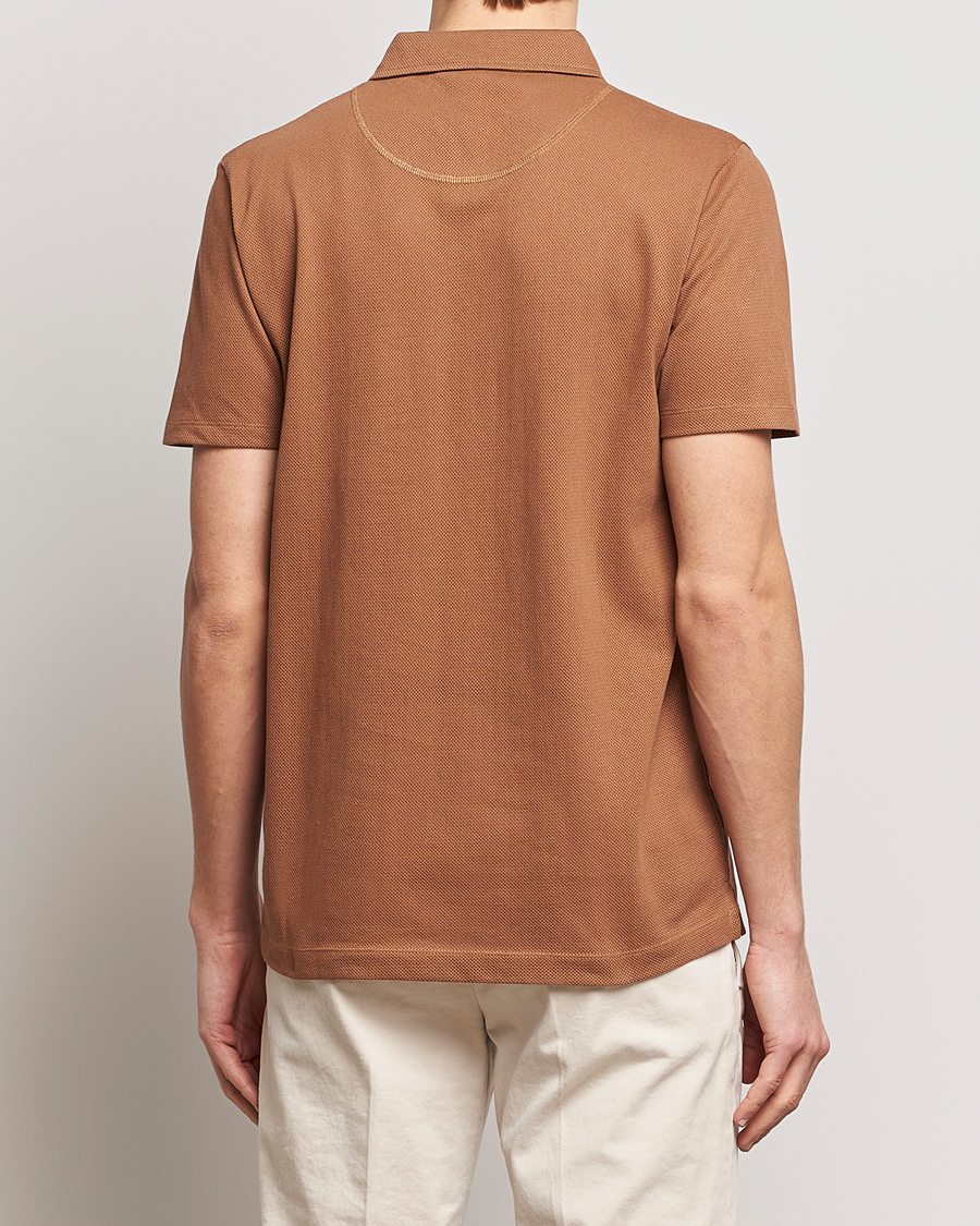 Mies | Pikeet | Sunspel | Riviera Polo Shirt Dark Camel
