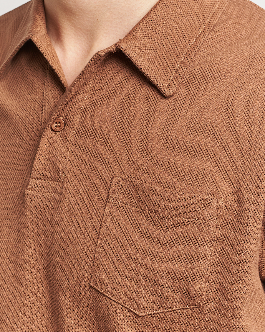 Mies | Pikeet | Sunspel | Riviera Polo Shirt Dark Camel