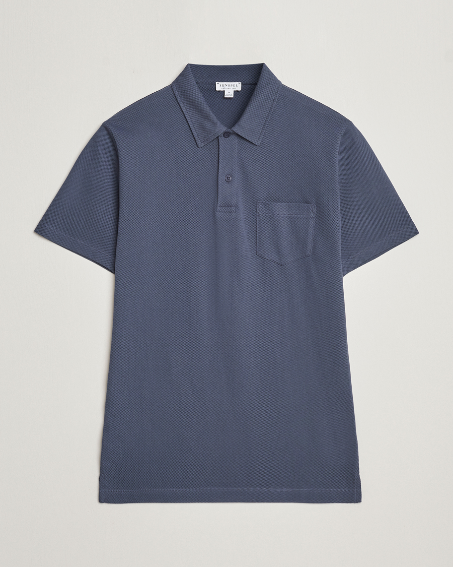 Mies | Pikeet | Sunspel | Riviera Polo Shirt Slate Blue