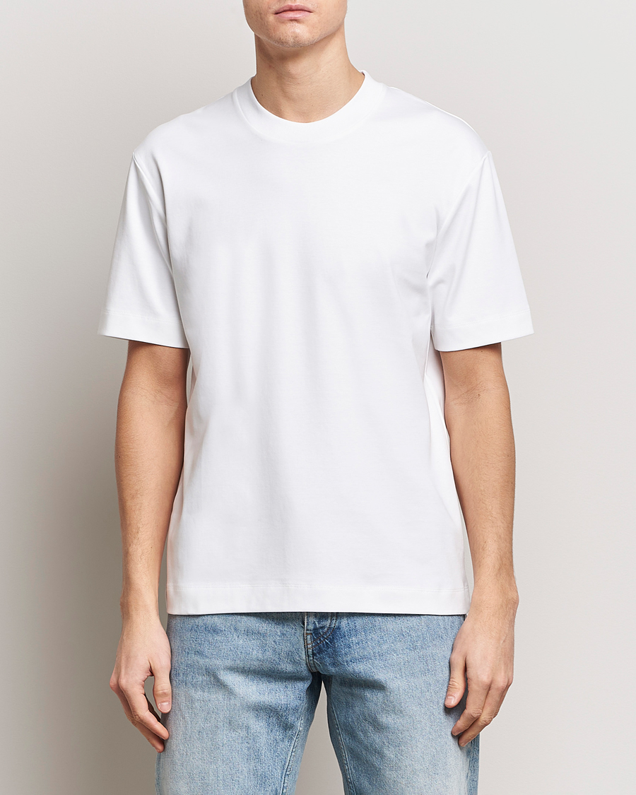 Mies | T-paidat | Sunspel | Heavyweight Mock Neck T-Shirt White