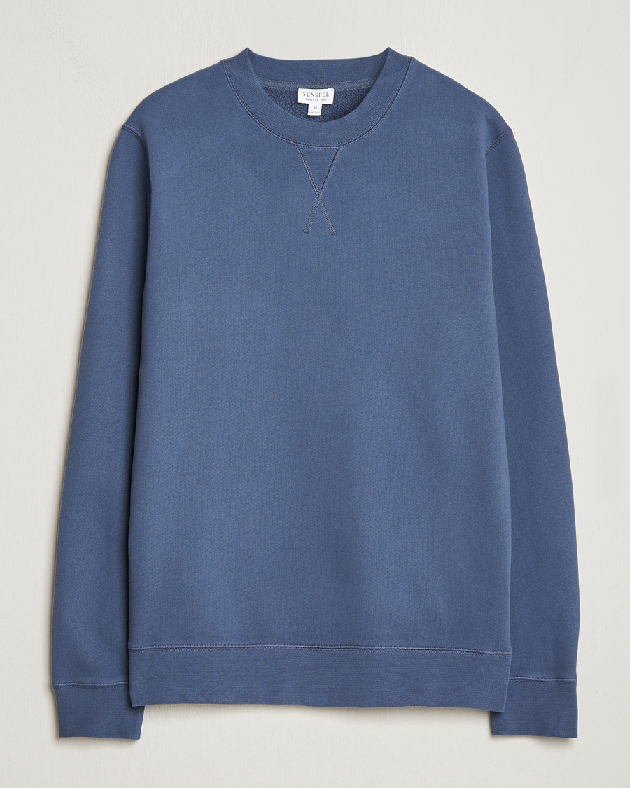 Mies | Puserot | Sunspel | Loopback Sweatshirt Slate Blue