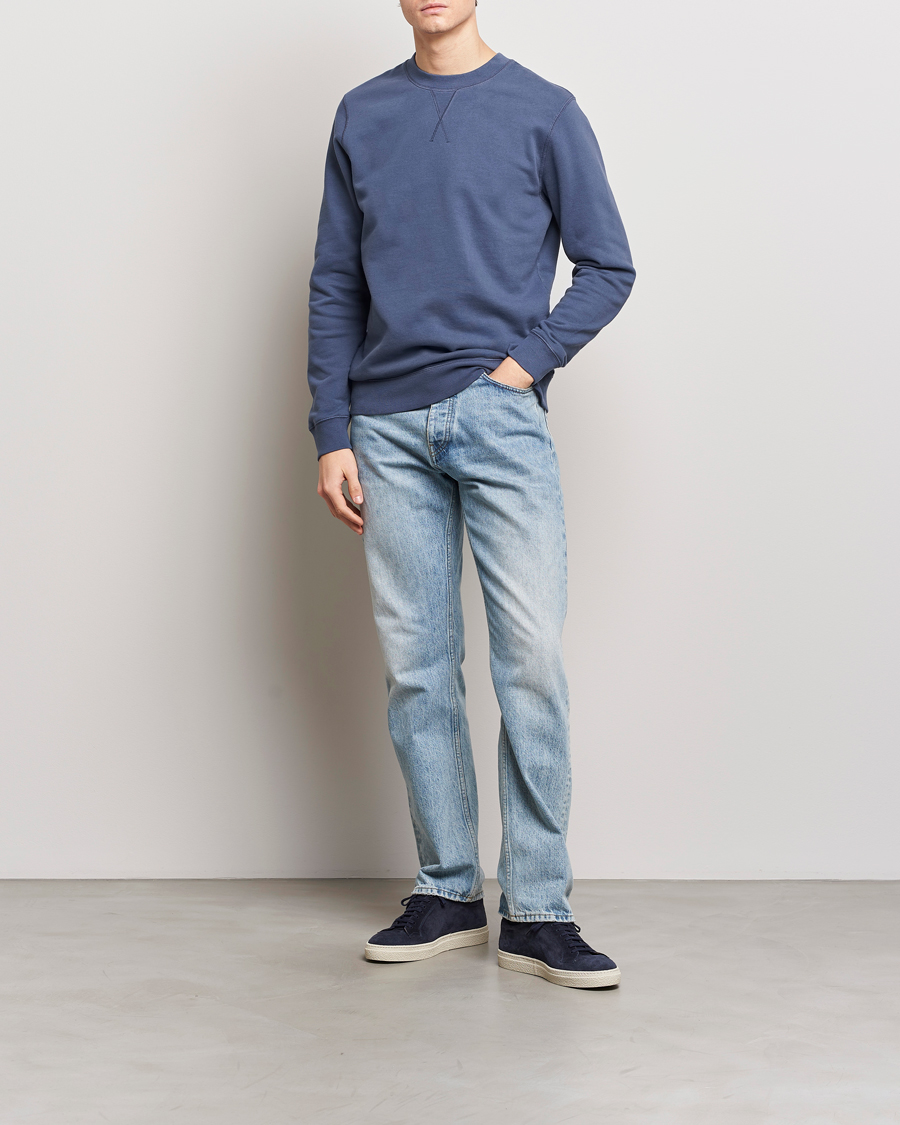 Mies | Puserot | Sunspel | Loopback Sweatshirt Slate Blue