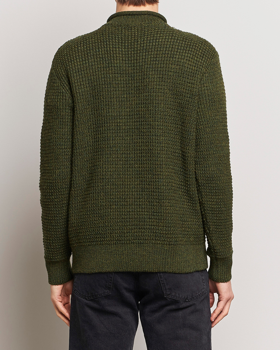 Mies | Puserot | Sunspel | Fisherman Merino Wool Jumper Dark Olive